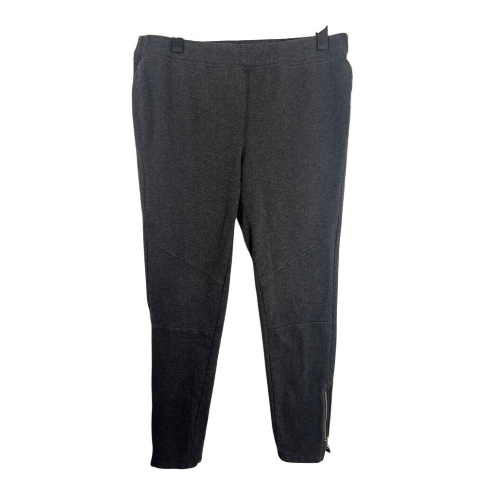 Lauren Ralph Lauren Charcoal Gray Moto Leggings Ankle Zip Pants Wm Med Minimal